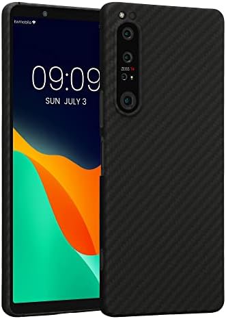 kalibri Aramid Fiber Case Compatible with Sony Xperia 1 IV - Case Super Slim Strong Protective Phone Cover - Black Matte