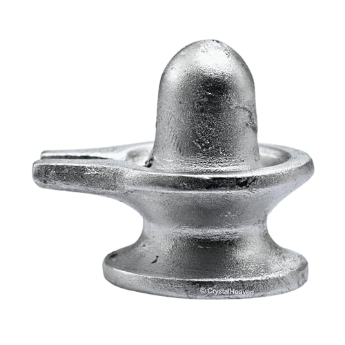Crystal Heaven Parad Shivling for Home Puja Pooja - 1" Mercury Sh...