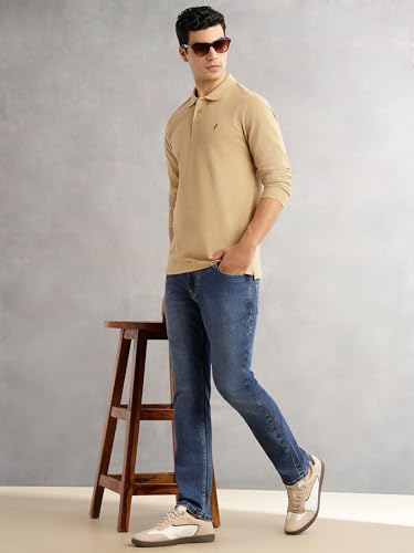 Image of Thomas Scott Men's | Solid | Full Sleeve | Regular Fit | Cotton Blend | Polo Collar | Casual Tshirt