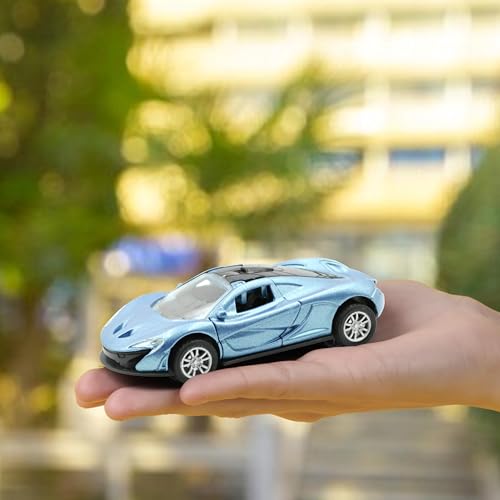 Image of ADITI TOYS Die Cast Car for Kids Alloy Metal Pull Back Car Toy Car Toy Vehicle with Openable Doors & LED Lights Car for Kids Collectible Toy Vehicle Gift for Kids Boys Girls BIS Approved (Blue)