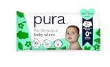 Pura Toallitas Bebé, 70 Toallitas (1 Paquete), 100% Toallitas Húmedas Libres de Plástico, 99% Agua, Piel Sensible, Biodegradables