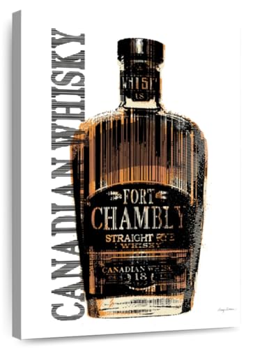 ElephantStock Canadian Whisky Canvas - 1 Panel Whiskey Decor - Ready-to-Hang Office and Home Canvas Print - Whiskey Print for Men - 30' X 45'