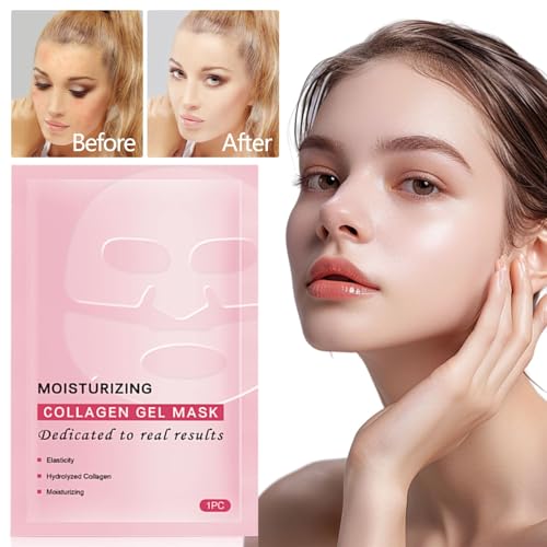 Collagen Mask，Mascara de Colageno, Máscara Facial Firmadora com Peptídeos de Colágeno Antienvelhecim