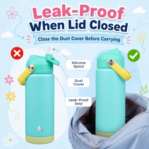 Image of Konokyo 18 oz Insulated Stainless Steel Sports Water Bottle with Straw Lid