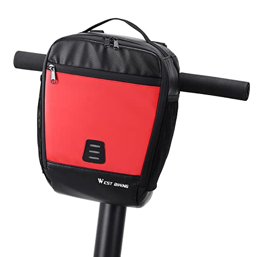 CHIMONA Sac de guidon de vélo E 4 L 4 en 1 étanche, avec sangles amovibles et bandes réfléchissantes pour vélo de route MTB-E Scooter Accessoires Cover