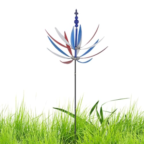 Molino de Viento, molinos de Viento para Exterior - Esculturas de Viento de Metal con Estaca | Escultura cinética eólica de metal, Molino de Viento, Decoración de Patio y Jardín