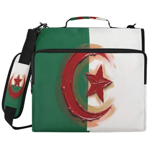 Classeur 3 anneaux zippé pour amphi et bureau motif peinture à l'huile drapeau algérien