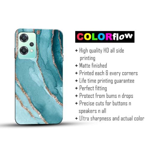 Image of COLORflow Back Cover Compatible with OnePlus Nord CE 2 Lite 5G | Beautiful Blue Marble Golden Stripes | Designer Printed Hard CASE Bumper Back Cover Compatible with OnePlus Nord CE 2 Lite 5G