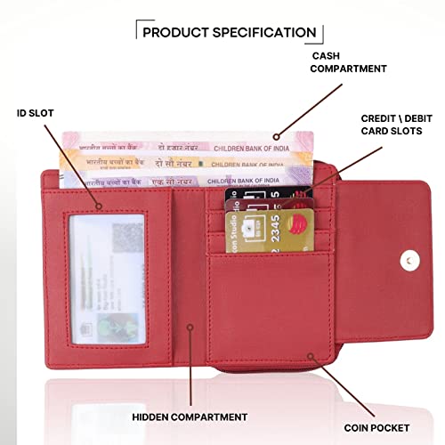 Image of Premium Vegan Leather Women's Wallet | Stylish Durable Clutch Wallet and Lightweight Clutch with Zip Coin Pocket and Card Slot