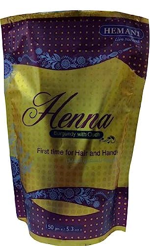 Hemani Henna bordeaux con Oudh. 150 grams