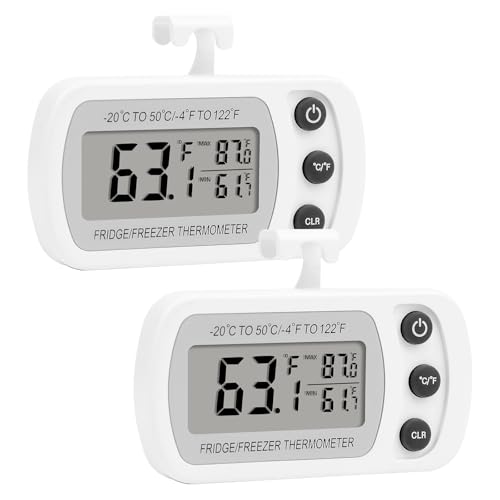 Lasubst Digital Refrigerator Thermometer 2 Pack