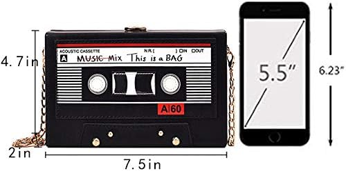 Reberomantic Women Retro Radio Shape Crossbody Bag PU Leather Metal Vintage Evening Clutch Purses - Image 6