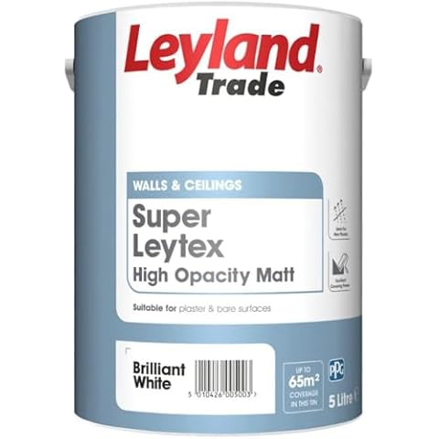Leyland Trade Brilliant White Matt Emulsion Paint 5L Cover