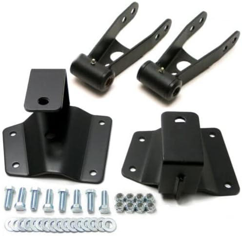 4" Rear Axle Drop Kit Fit for Chevy Silverado/GMC Sierra 1500 Series 1999 2000 2001 2002 2003 2004 2005 2006, Rear drop shackles & hangers w/complete hardware