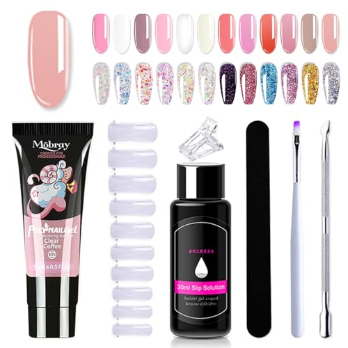 Set of 7 Ancient Flow Nail Kit Best Poly Gel, Patties