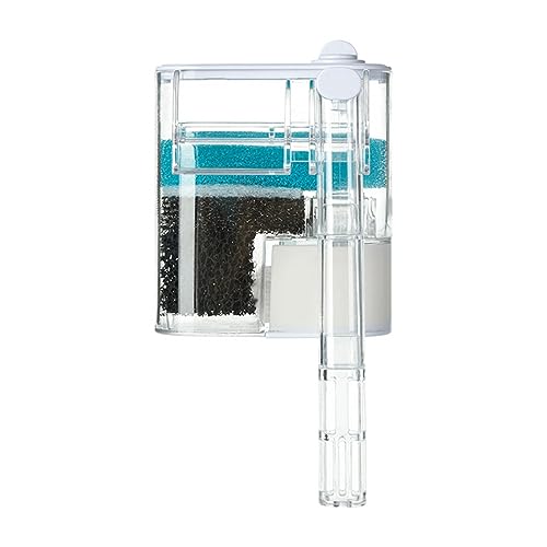 DONGKER Aquarium Filtern zum Aufhängen 250L/H, DC 5V/2A 2,5W USB Aquarium Hang On Filtern, Acryl Außenfilter mit Filtern Baumwolle für Aquarium Becken mit Einer Höhe von 12 cm bis 35 cm