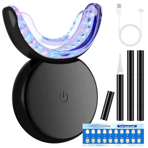 Teeth   Kit de blanqueamiento profesional de dientes para blanquear los dientes y eliminar manchas dentales, 32 x LED juego de blanqueamiento dental con 3 gel blanqueador de dientes, 16 minutos de