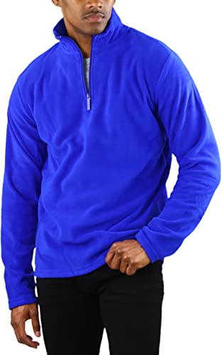 ToBeInStyle - Sudadera de Forro Polar con Cremallera para Hombre - Azul - Small