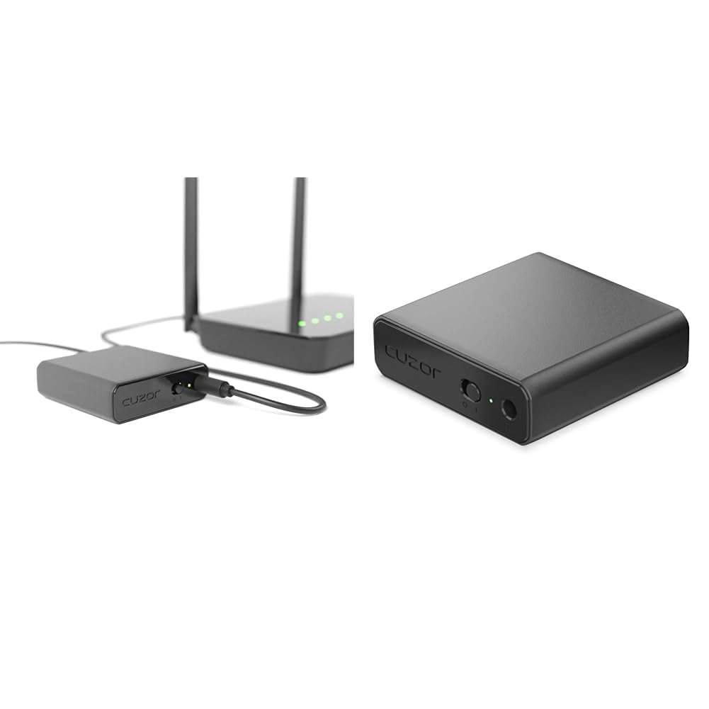 Cuzor UPS for Jio Fiber & Airtel Xtreme Routers | 2x2900 mAh Batteries | UPS for 12V WiFi routers Up