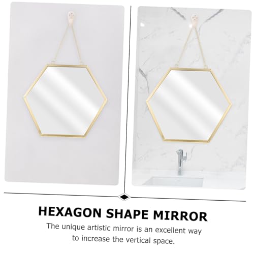 Miroir hexagonal au design moderne et suspendu décoratif pour un intérieur chic - 3