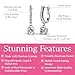 Cate & Chloe McKenzie 18k White Gold-Plated Dangle Earrings for Women with Simulated Diamond Crystals | 22mm Latch Back Horseshoe Jewelry | Gift for Her on Valentine’s Day, Anniversary, Birthday