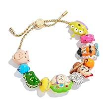 BaubleBar x Disney Friends Forever Charm Bracelet - Pull Tie Bracelet with Chunky Beads, Disney Characters Fashion Jewelry, Stackable and Stylish Accessories for Women