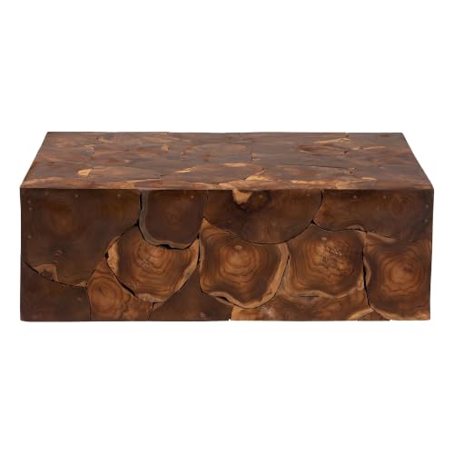 Image of Bali & pari Eldora Teak Wood Coffee Table | Handcrafted Live-Edge Accent Table
