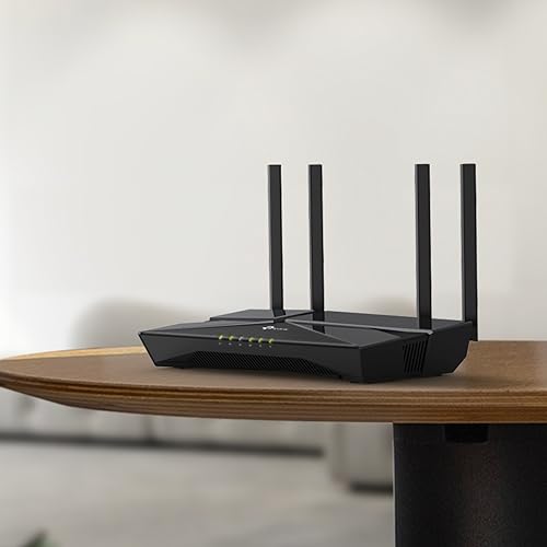 Image of TP-Link XX530v AX3000 Wi-Fi 6 XPON Wireless Router | Black | Dual Band 2.4GHz & 5GHz | 4 Fixed High-Gain Antennas | 4 Gigabit LAN Ports | 1 VoIP Port | SC /APC Fiber Port | Easy Remote Management