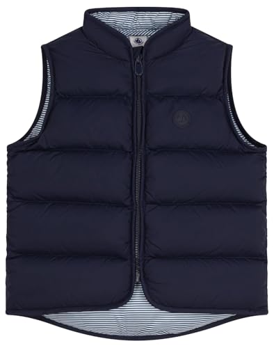 Petit Bateau A0BBC Chaqueta de Plumas sin Mangas, Bleu, 8 ANS para Niños
