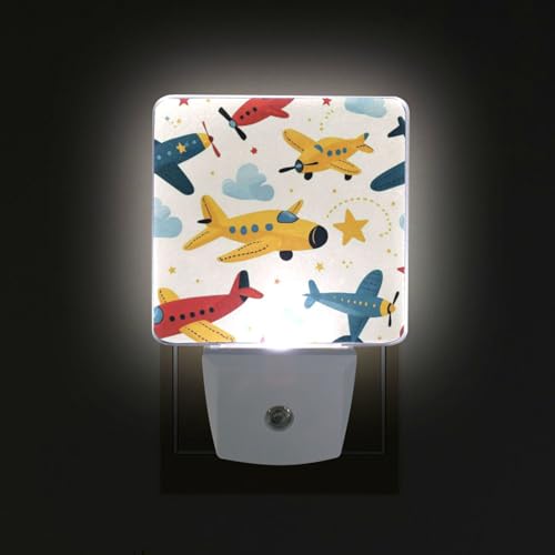 Lámpara de noche infantil avión multicolor LED sensor miniatura 3