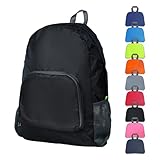 Daimix Lightweight Hiking Backpack, Ultralight Waterproof Foldable Travel Bag for Women and Men (Black)