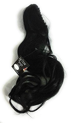 Image of Air Flow Natural Looing Realistic Black Hair Extension Long Hair Silky With Free Wig Comb (Deluxe Pony)
