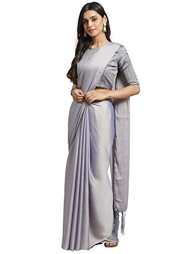 Image of AKHILAM Women's Chanderi Pure Georgette Saree with Blouse Piece