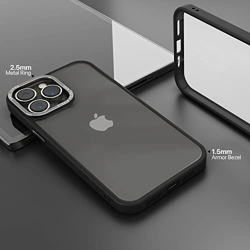 Image of eller sante Trans Armor for iPhone 14 Pro Case Cover, 6 Feet Drop, Metal Ring Camera Protection, Shockproof, Scratch Resistant, Slim, Compatible with iPhone 14 Pro Back Cover - Black