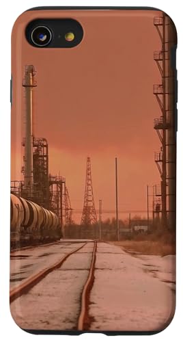Midwest Gothic Aesthetic Rural Train Refinery Winter Vibes �X�}�z�P�[�X iPhone SE (2020) / 7 / 8 �p