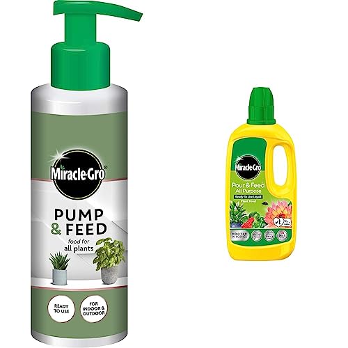 Miracle-Gro Pump & Feed' All Purpose Plant Food, 200 ml & Pour and Feed Liquid Plant Food, 1L
