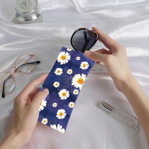 Image of Anikathy 2Pcs Sunglass Eyeglass Glasses Case Soft PU Leather with Cleaning Cloth Cute Glasses Pouch Bag for Men Women Girs