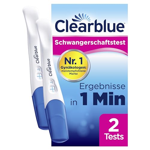 Clearblue Schwangerschaftstest Schnelle Erkennung, 2x Pregnancy Test, über 99 % zuverlässig mit FloorguardTM Technology, Erge