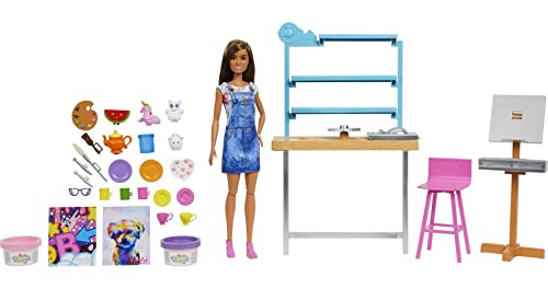 Barbie Relax y Crea Estudio de Arte con Muñeca y Accesorios