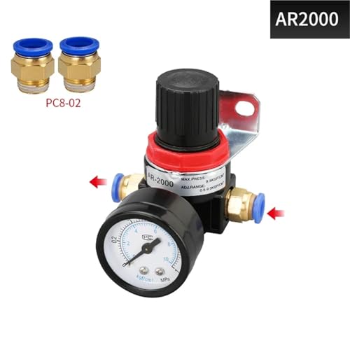 Régulateur de pression de contrôle d'air AR2000 raccord compresseur G1/4 - 3