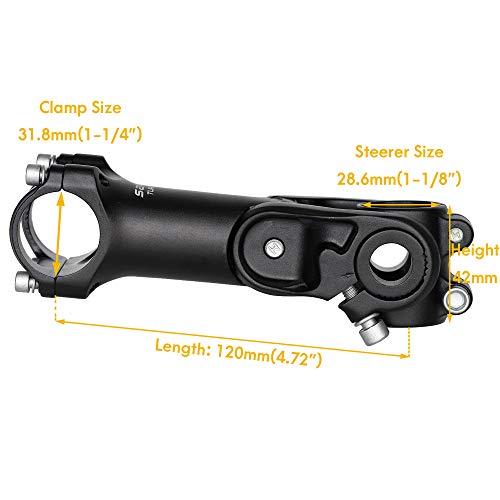 Satori 1-1/8" X 31.8Mm X 120Mm Dual Adjustment Stem Bike Bicycle Riser Extension Duo Adjustable For Road Bike Mtb #TOP1