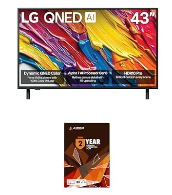 LG 43QNED82AUA 43 Inch QNED AI 4K Smart TV with HDR10 Pro and 2 Year Amber Protection Plan (2025)