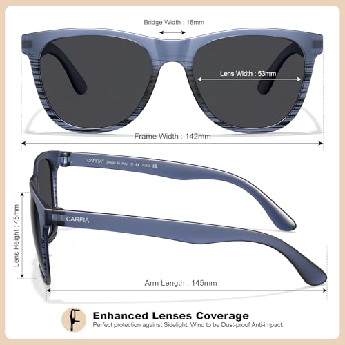 Image of CARFIA Zero - Gravity Feel Polarized Men's Sunglasses UV Protection Flexible Durable Ultralightweight TR90 Sport Frame CA0931