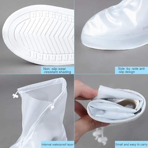 Cubrecalzados impermeables para lluvia, antideslizantes, reutilizables, con suela de PVC y goma, para ciclismo, acampada, pesca, jardinería y viajes, talla 2XL miniatura 7