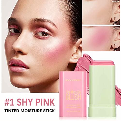 em bastão em creme,Natural Matte Cheek Tint Stick para brilho natural - em maquiagem longa duração 0