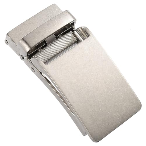 Rectangle Automatic Belt Buckle Women Country Classic Durable Style Fit 30mm To 31mm Width Belts And Any Occasion Ratchet Belt Buckle Replacement Adjustable, Silver, 8.2x3.6CM