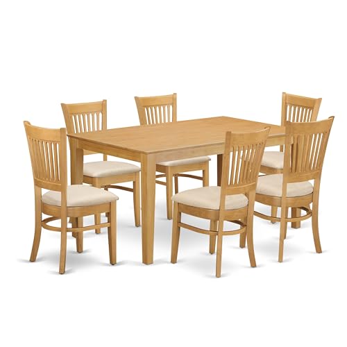East West 7-Piece Oak Dining Set
