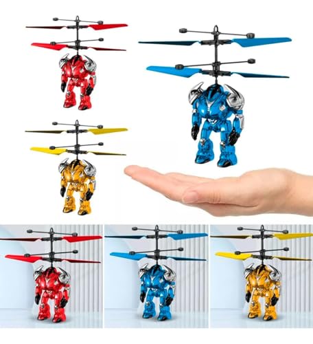 Image of Advanced Gesture-Control Flying Robot Toy, Smart RC Hover Drone with LED Lights & USB Rechargeable Design, Durable Unbreakable Indoor Fun Toy for Kids, for Boys & Girls (Ages 5-10)