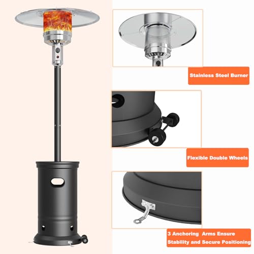 Patio-Heater-48000-BTU-For-Outdoor-Use-With-Wheels-3-Setting-Portable-Outdoor-Heater-Use-With-Round-Table-Design-Backyard-Propane-Heater Patio Heater 48000 BTU For Outdoor Use With Wheels 3 Setting Portable Outdoor Heater Use With Round Table Design Backyard Propane Heater