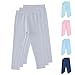 3-Pack Girls Comfy Cotton Leggings High Waisted Stretch Tights Elastic Waist Athletic Casual Dance Pants for Kids 3-13 Years